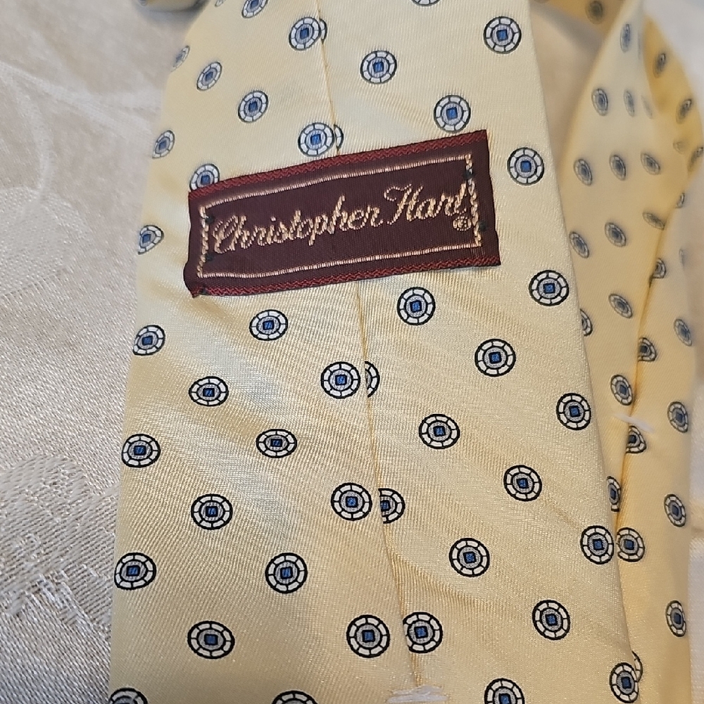 Lanvin Yellow and Blue Patterned Tie